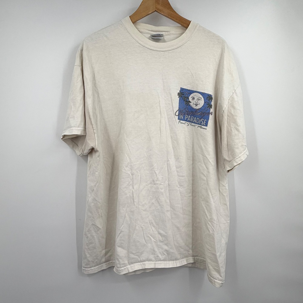 Vintage Cheeseburger In Paradise Front Street Maui Hawaii Graphic T-Shirt Cream